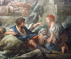 Detail of Halt at the Spring by Boucher in the Boston Museum of Fine Arts, June 2010