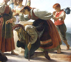 Detail of Pilgrimage in the Roman Campagna by Navez in the Boston Museum of Fine Arts, June 2010