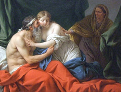 Detail of Sarah Presenting Hagar to Abraham by Lagrenee in the Boston Museum of Fine Arts, June 2010