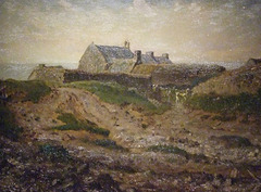 Detail of Priory at Vauville, Normandy by Millet in the Boston Museum of Fine Arts, June 2010