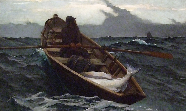 Detail of The Fog Warning by Winslow Homer in the Boston Museum of Fine Arts, June 2010