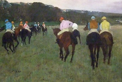 Detail of Race Horses at Longchamp by Degas in the Boston Museum of Fine Arts, June 2010