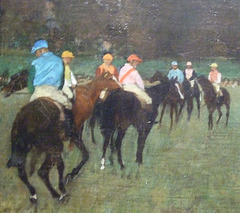 Detail of Race Horses at Longchamp by Degas in the Boston Museum of Fine Arts, June 2010