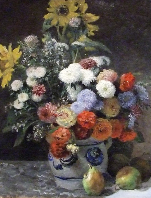 Detail of Mixed Flowers in an Earthenware Pot by Renoir in the Boston Museum of Fine Arts, June 2010