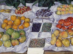 Detail of Fruit Displayed on a Stand by Caillebotte in the Boston Museum of Fine Arts, June 2010