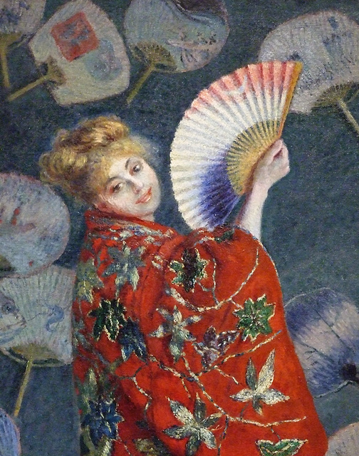 Detail of La Japonaise by Monet in the Boston Museum of Fine Arts, June 2010