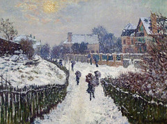 Detail of Boulevard Saint-Denis, Argenteuil in Winter by Monet in the Boston Museum of Fine Arts, June 2010