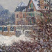 Detail of Boulevard Saint-Denis, Argenteuil in Winter by Monet in the Boston Museum of Fine Arts, June 2010