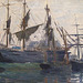 Detail of Ships in a Harbor by Monet in the Boston Museum of Fine Arts, June 2010