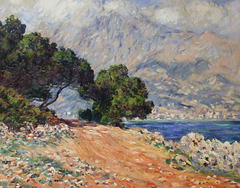 Detail of Cap Martin, Near Menton by Monet in the Boston Museum of Fine Arts, June 2010