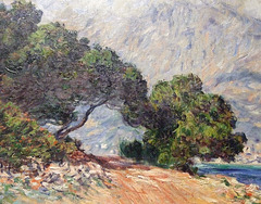 Detail of Cap Martin, Near Menton by Monet in the Boston Museum of Fine Arts, June 2010