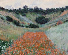 Detail of Poppy Field in a Hollow Near Giverny by Monet in the Boston Museum of Fine Arts, June 2010