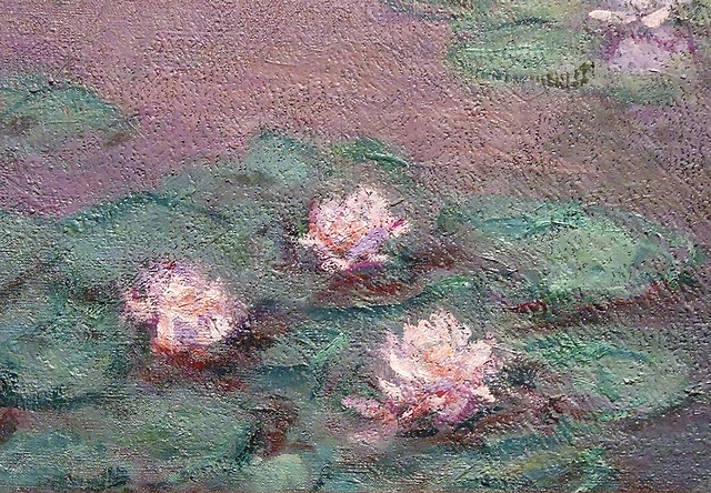 Detail of Water Lilies by Claude Monet in the Boston Museum of Fine Arts, June 2010