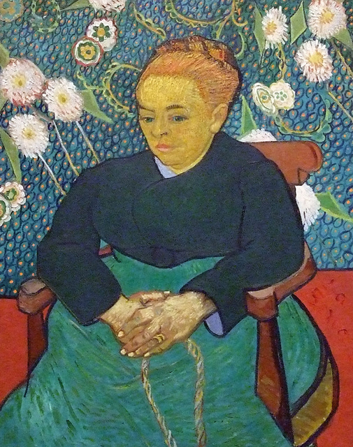 Detail of Madame Roulin by Van Gogh in the Boston Museum of Fine Arts, June 2010