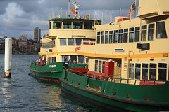 Ferries coming into Circular Quay in Sydney