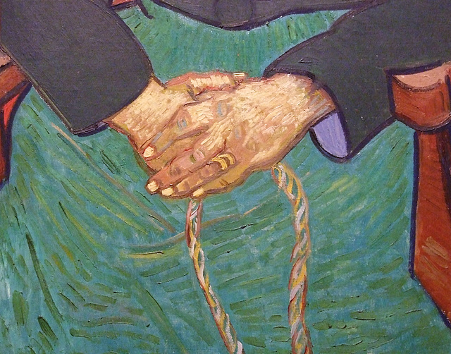 Detail of Madame Roulin by Van Gogh in the Boston Museum of Fine Arts, June 2010