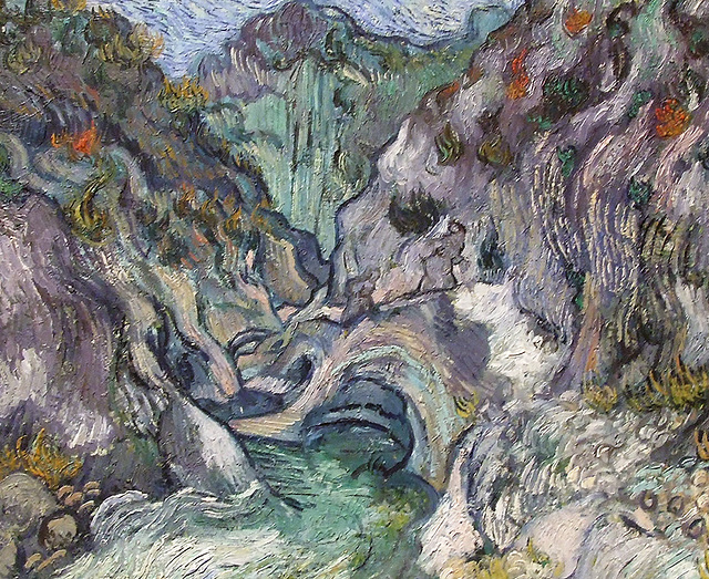 Detail of Ravine by VanGogh in the Boston Museum of Fine Arts, June 2010