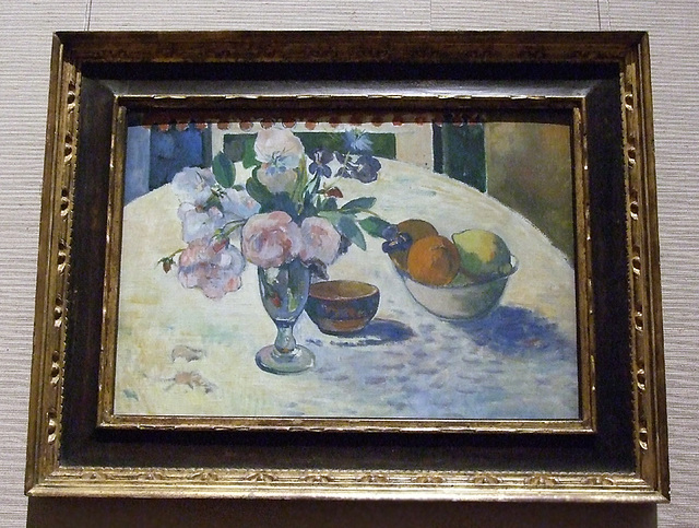 Flowers and a Bowl of Fruit on a Table by Gauguin in the Boston Museum of Fine Arts, June 2010