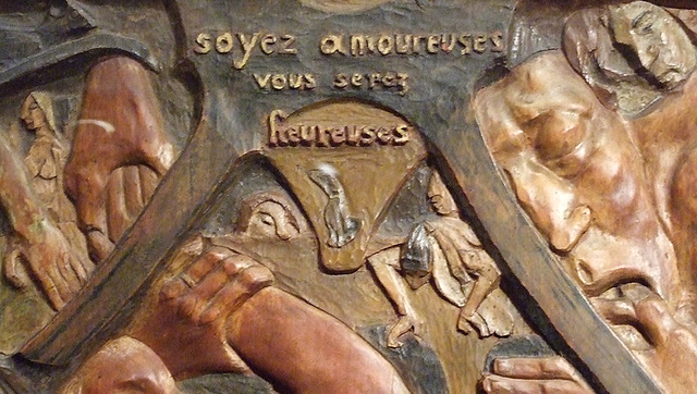 Detail of Be in Love and You will be Happy by Gauguin in the Boston Museum of Fine Arts, June 2010