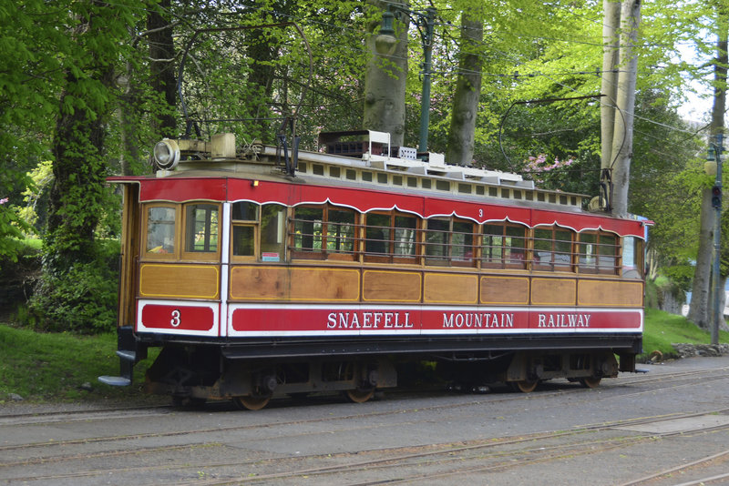 Isle of Man 2013 – Tram № 3 of the Snaefell Mountain Railway at Laxey