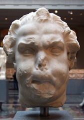 Marble Head of a Satyr Playing a Double Flute in the Metropolitan Museum of Art, May 2008
