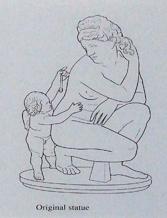 Reconstruction Drawing of the Crouching Aphrodite Statue in the Metropolitan Museum of Art, May 2008