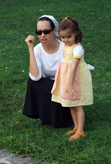 Orthodox Jewish Mother and Child Feeding the Swans in Prospect Park, August 2007