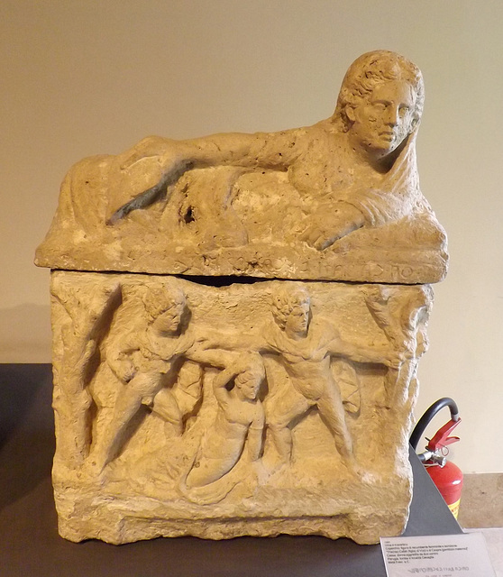 Travertine Urn with a Reclining Female Figure in the Vatican Museum, July 2012