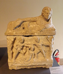 Travertine Urn with a Reclining Female Figure in the Vatican Museum, July 2012