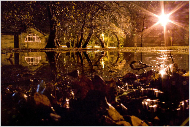 Flooded churchyard