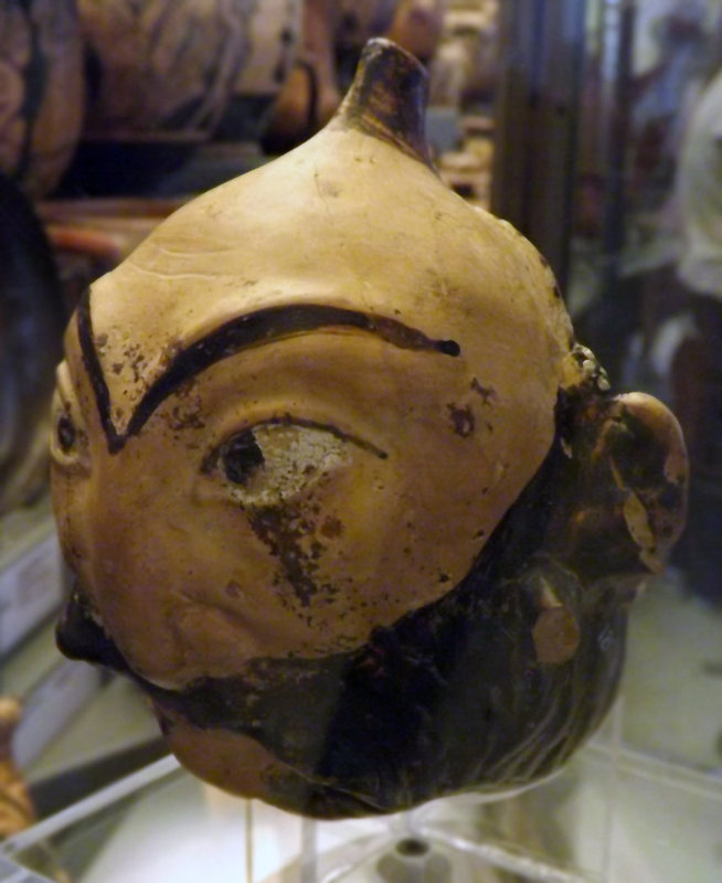 Askos Shaped with Two Grotesque Male Faces in the Vatican Museum, July 2012