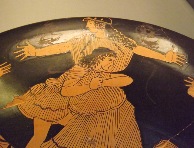 Detail of a Kylix Fragment with Peleus and Thetis by the Sabouroff Painter in the Vatican Museum, July 2012