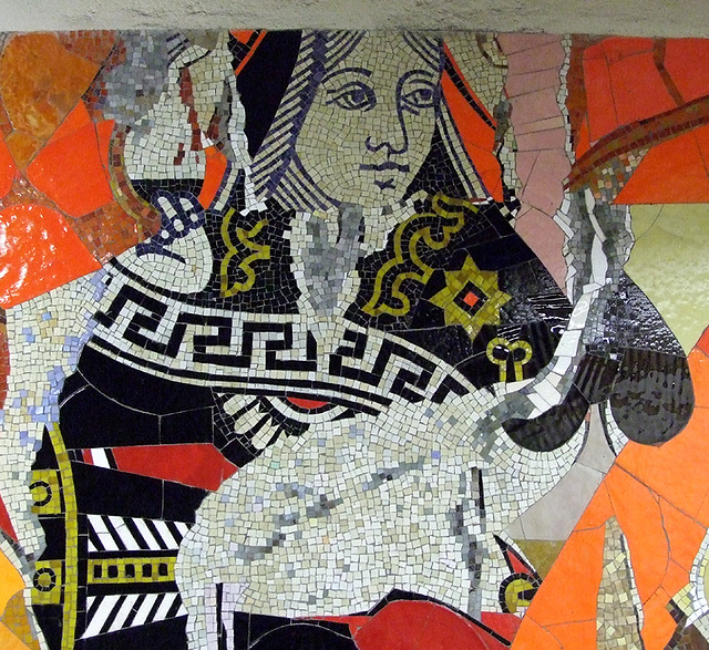 Mosaics by Stephen Johnson in the DeKalb Avenue Subway Station in Downtown Brooklyn, May 2008