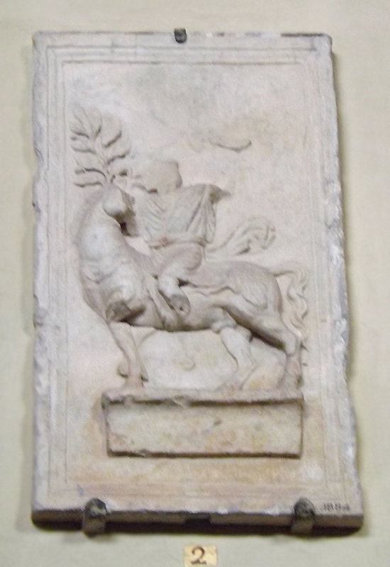 Relief with a Statuette of a Lar on Horseback in the Vatican Museum, July 2012