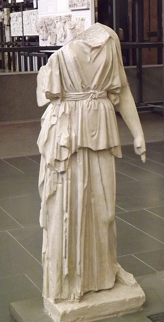 Detail of Athena from a Roman Copy of an Original Greek Group by Myron with Athena and Marsayas in the Vatican Museum, July 2012