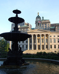 Fountain and Borough Hall in Downtown Brooklyn, May 2008