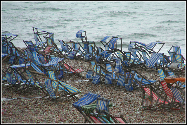 Deckchairs in the wind