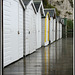 Beach Huts in the rain