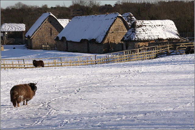 Village snow scene