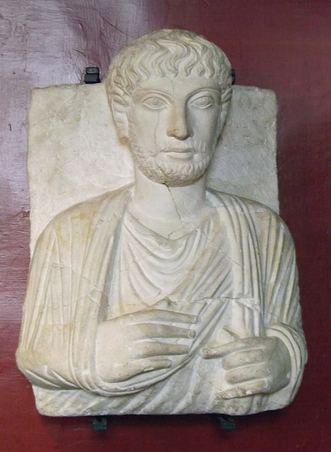Funerary Relief with a Bust of a Man from Palmyra in the Vatican Museum, July 2012