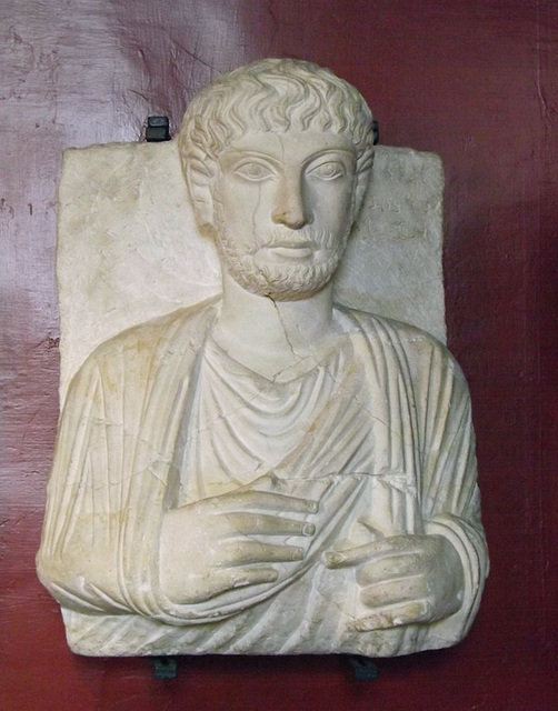 Funerary Relief with a Bust of a Man from Palmyra in the Vatican Museum, July 2012