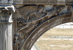 Detail of one of the Spandrels of the Arch of Septimius in the Forum Romanum, July 2012