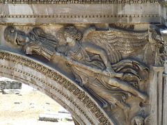 Detail of one of the Spandrels of the Arch of Septimius in the Forum Romanum, July 2012