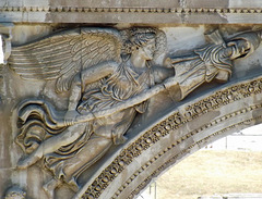 Detail of one of the Spandrels of the Arch of Septimius in the Forum Romanum, July 2012