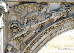 Detail of one of the Spandrels of the Arch of Septimius in the Forum Romanum, July 2012