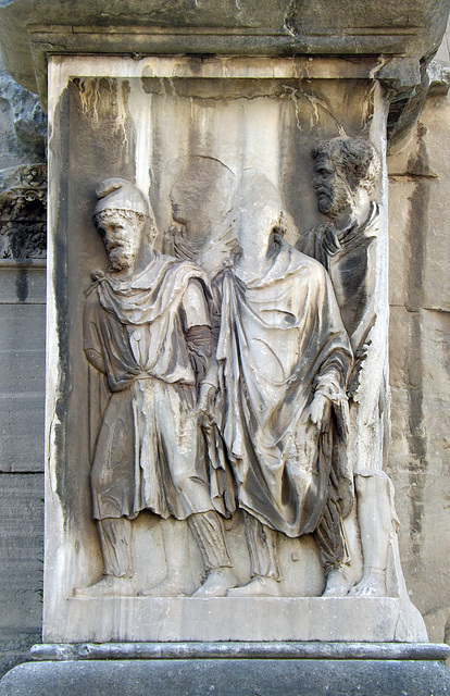 Detail of the Reliefs on the Piers of the Arch of Septimius Severus in the Forum Romanum, July 2012