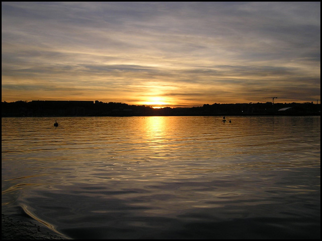 sunset across the bay