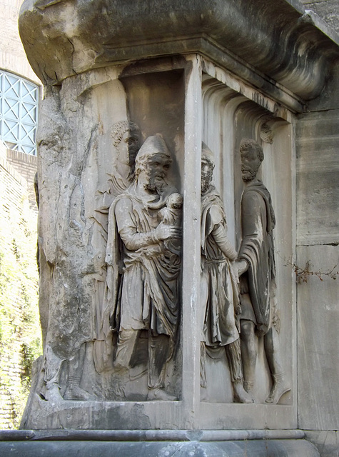 Detail of the Reliefs on the Piers of the Arch of Septimius Severus in the Forum Romanum, July 2012