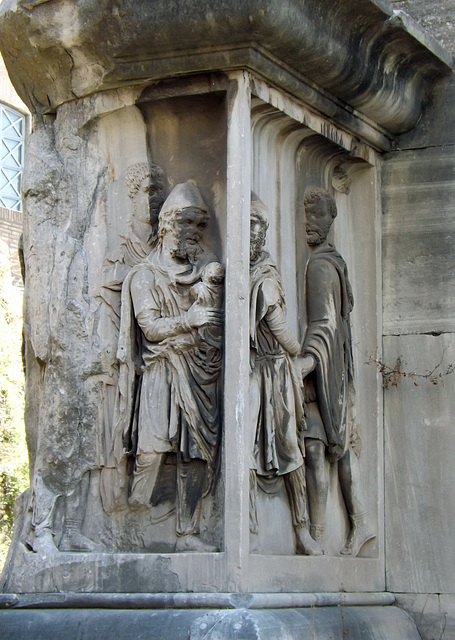 Detail of the Reliefs on the Piers of the Arch of Septimius Severus in the Forum Romanum, July 2012