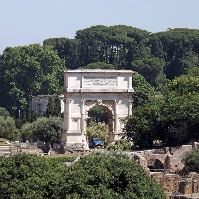 The Arch of Titus from a Distance in Rome, June 2012